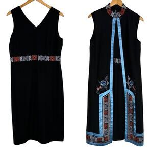 Ashro Black 2 Piece Embroidered Mix Dress